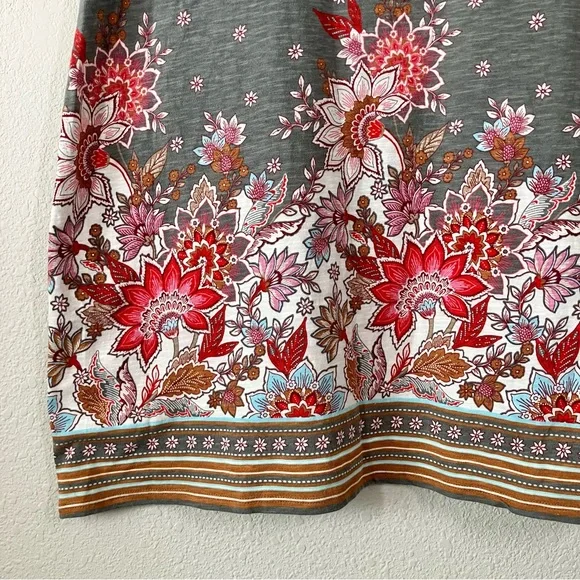 J JILL Cotton Shift Dress XL Daisy Floral Pockets Casual Travel Resort Vacation - Picture 8 of 10